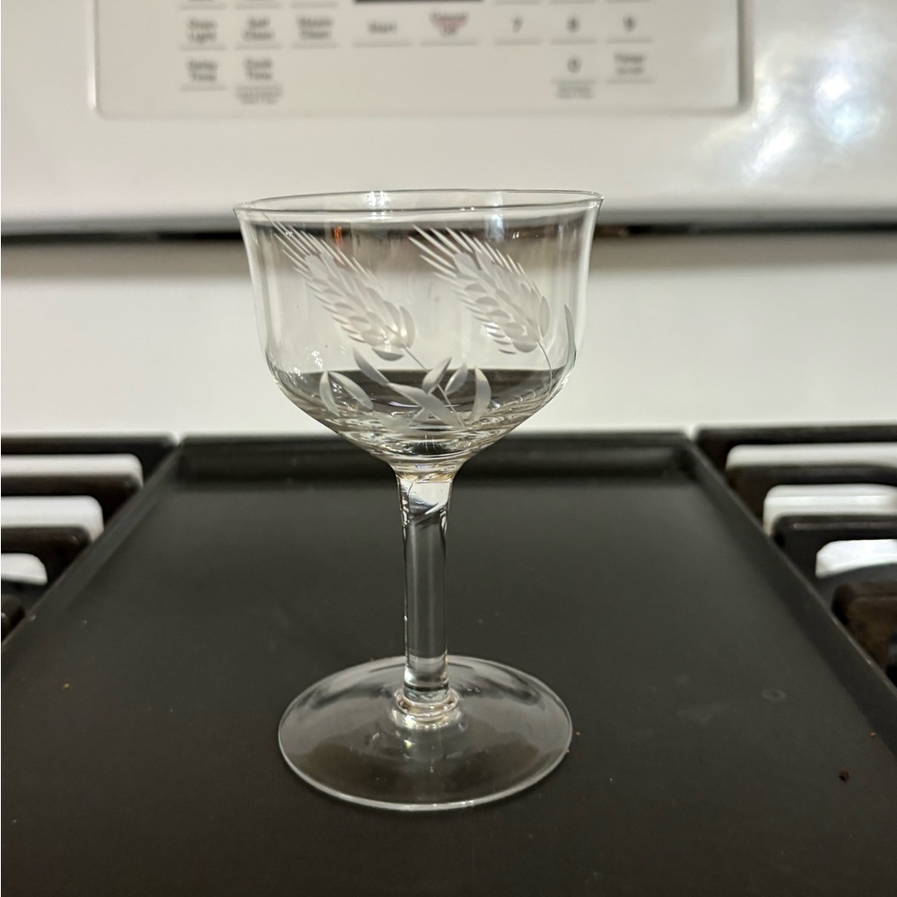 Vintage Wheat Design Wine/Cordial Glass*** not 7 Available